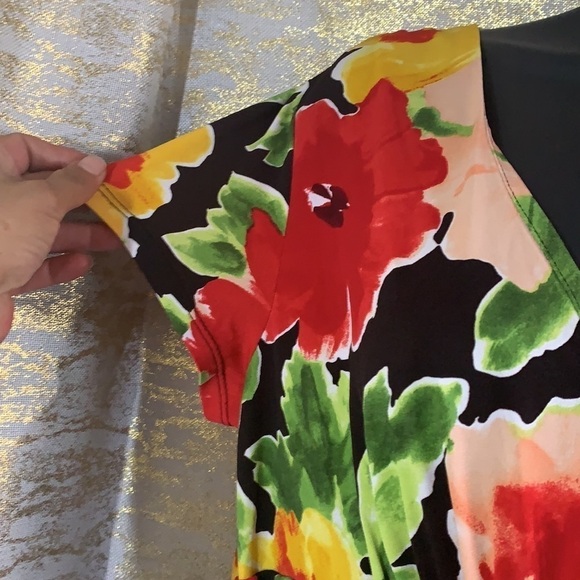 Vintage 🧚♀️Scarlett multicolour floral short sleeve midi dress size 8 - Picture 4 of 12